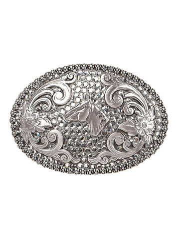 Nocona® Ladies Oval Horse Head w/ Rhinestones Buckle