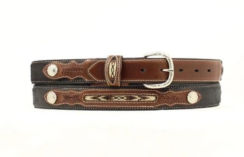 SALE Nocona® Youth Black & Brown Leather Belt with Fabric Insert