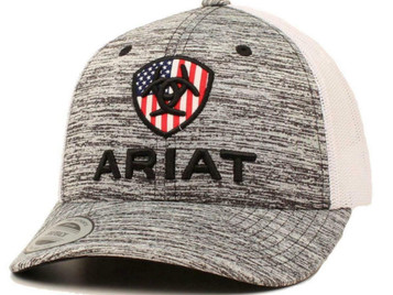 Ariat® Youth Heather Grey/White Flag Patch Snapback Cap Ariat® Youth Heather Grey/White Flag Patch Snapback Cap