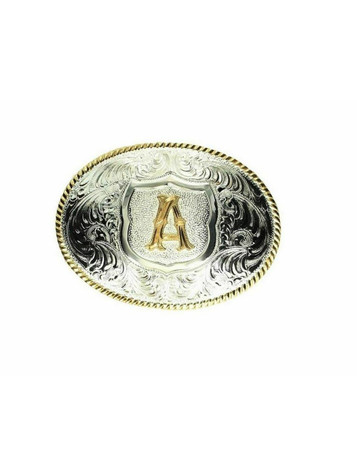 Crumrine® Oval Rope Edge Initial Belt Buckle Crumrine® Oval Rope Edge Initial Belt Buckle