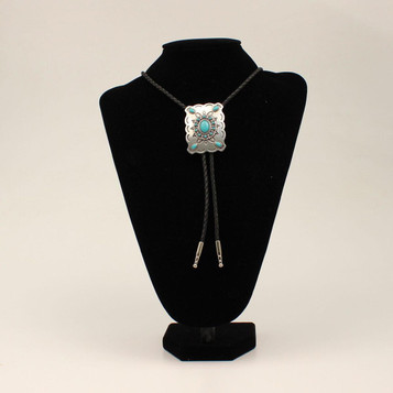 M&F® Silver Rectangle Turquoise Stone Bolo