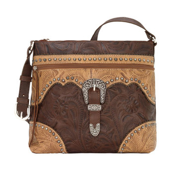 American West® Chestnut Brown Saddle Ridge Shoulder Bag