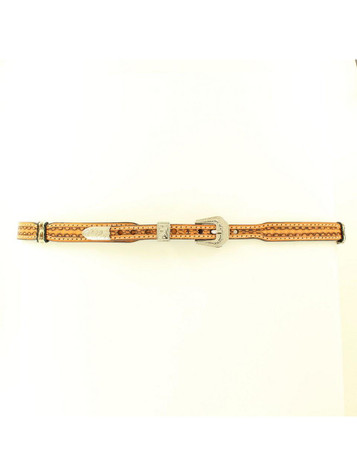 M&F® Tan Tooled Leather Adjustable Hatband