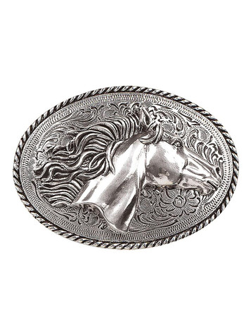 Blazin Roxx® Ladies' Silver Oval Horse Head Belt Buckle