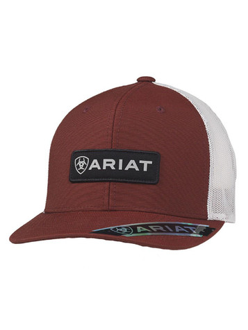 Ariat® Men's Red Rectangle Logo Patch Snapback Cap Ariat® Men's Red Rectangle Logo Patch Snapback Cap