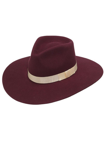 Twister® Ladies' Burgundy Pinch Front Felt Hat Twister® Ladies' Burgundy Pinch Front Felt Hat