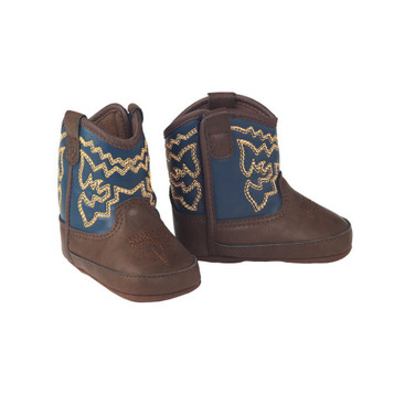 Ariat® Infant Brown/Blue Lil' Stompers Deadwood Boots