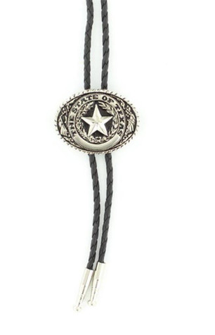 M&F® Double S Bolo Tie - Oval Silver The State of Texas Seal M&F® Double S Bolo Tie - Oval Silver The State of Texas Seal