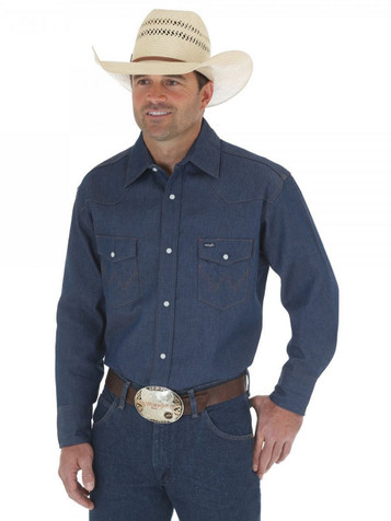 Wrangler Cowboy CutÂ® Men's L/S Khaki Snap Work Shirt