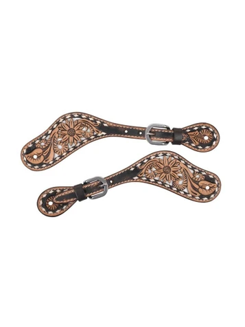 Circle Y® Ladies' White Daisy Filigree Spur Straps