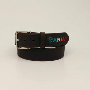 Ariat® Men's Rowdy Mexico Flag Logo Belt