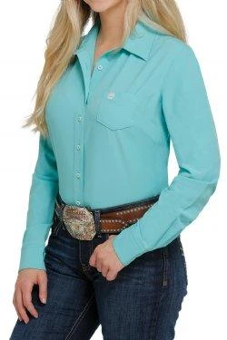 SALE Cinch® Ladies' L/S Turquoise Arenaflex Button Down Shirt