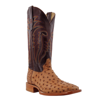 SALE R. Watson® Men's Antique Saddle Full Quill Ostrich Boots