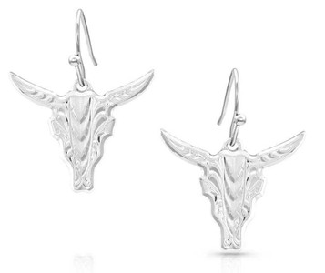 Montana Silversmiths® Chiseled Steerhead Earrings