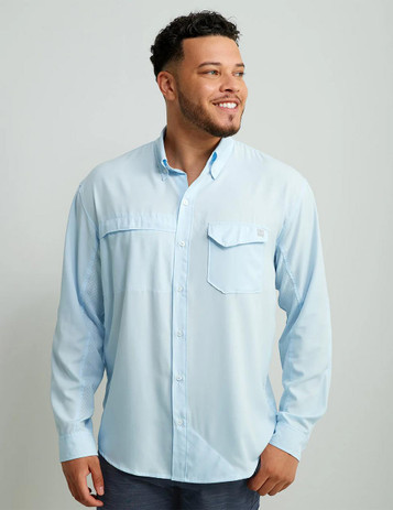 Huk® Men's L/S Tide Break Minicheck Button Shirt Huk® Men's L/S Tide Break Minicheck Button Shirt