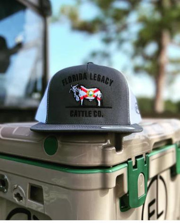 Florida Legacy Co® Grey/White FL Brammer Flatbill Cap