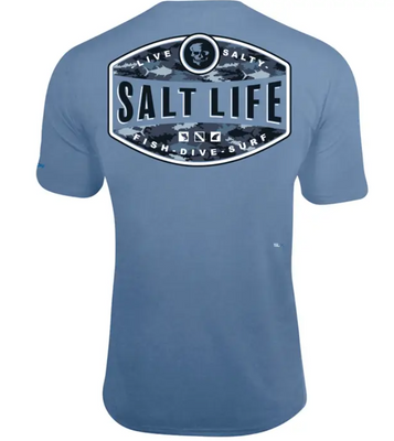 Salt Life Men's Hide N' Sea Woven Short Sleeve Performance Tee