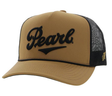 Hooey® "Pearl" Logo 5Panel Captains Cap - Tan & Black Hooey® "Pearl" Logo 5Panel Captains Cap - Tan & Black