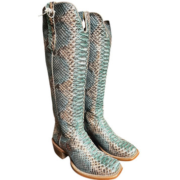 R. Watson Boots® LadiesTeal/Copper Tall Python Boot