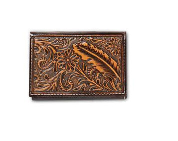 M & F WESTERN PRODUCTS Ariat® Trifold Floral Feather Embossed Wallet