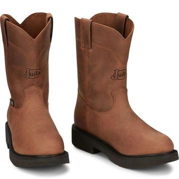 Justin® Men's Round-Up 10" Round Toe Pull-on Workboot