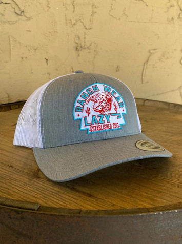 Lazy J Ranchwear® Grey/White Arrowhead Patch Snapback Cap Lazy J Ranchwear® Grey/White Arrowhead Patch Snapback Cap