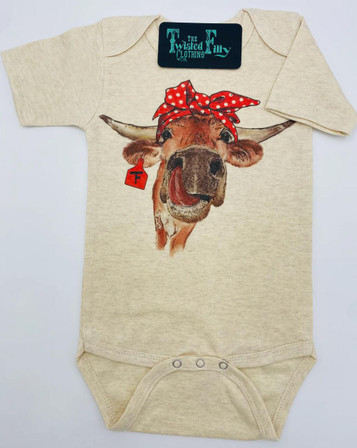 The Twisted Filly® Infant S/S Oatmeal Terrible Two's Onesie The Twisted Filly® Infant S/S Oatmeal Terrible Two's Onesie