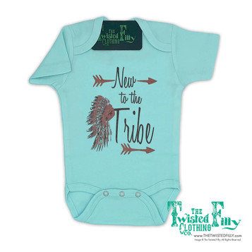 The Twisted Filly® Infant S/S Turquoise New to the Tribe Onesie The Twisted Filly® Infant S/S Turquoise New to the Tribe Onesie