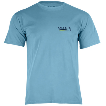 Salt Life Blue Brew Crab Long Sleeve Classic Fit Shirt, Aruba Blue, Small