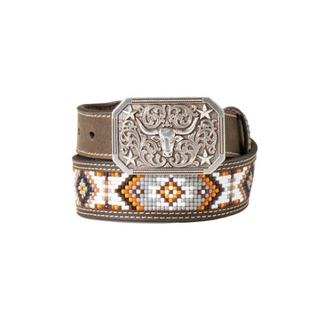 3D Belt® Boys' Beaded Inlay Longhorn Buckle Belt 3D Belt® Boys' Beaded Inlay Longhorn Buckle Belt