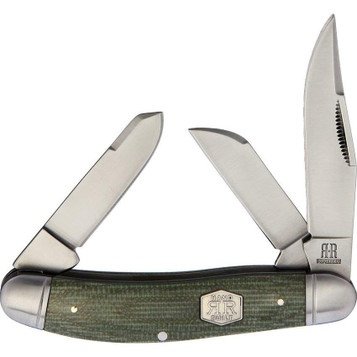 Rough Rider® Sowbelly Green Micarta Brushed Pocket Knife
