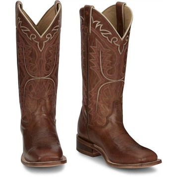 Justin® Ladies' Whiskey Brown Stella 13" Square Toe Boots Justin® Ladies' Whiskey Brown Stella 13" Square Toe Boots