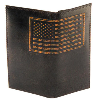 ZEP-PRO Zep-Pro® Men's Burnished Leather US Flag Embossed Rodeo Wallet
