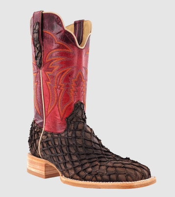 R. Watson® Men's Matte Chocolate Small Tile Pirarucu Boots R. Watson® Men's Matte Chocolate Small Tile Pirarucu Boots