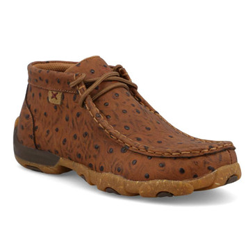Twisted X® Youth Cognac Ostrich Print Chukka Driving Mocs Twisted X® Youth Cognac Ostrich Print Chukka Driving Mocs