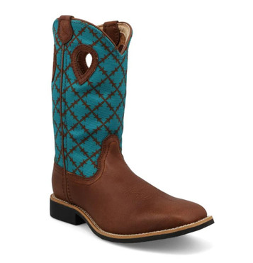 Twisted X® Youth Top Hand Brown/Turquoise Square Toe Boots Twisted X® Youth Top Hand Brown/Turquoise Square Toe Boots