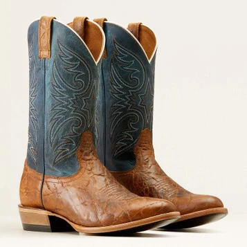 SALE Ariat® Men's Smokehouse/Ocean Blue Bankroll Almond Toe Boots