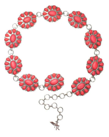 Angel Ranch® Ladies' 2.5" Hot Pink/Silver Conchos Belt