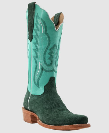 R.WATSON BOOTS R. Watson® Ladies' 13" Teal Roughout Cutter Toe Boots R.WATSON BOOTS R. Watson® Ladies' 13" Teal Roughout Cutter Toe Boots