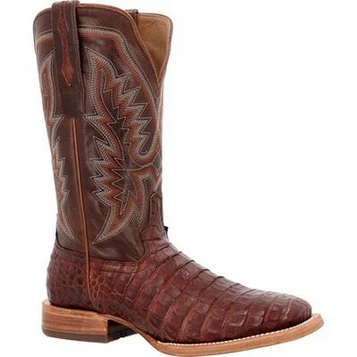 SALE Durango® Men's PRCA Cognac/Cigar Caiman Belly Square Toe Boots