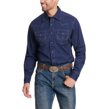 SALE Wrangler Retro® Men's L/S Navy Snap Shirt