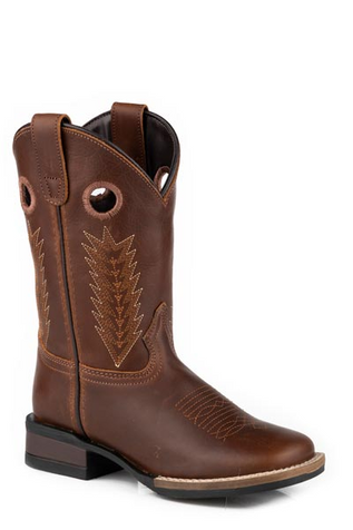 SALE Roper® Kids' Brown Square Toe with Pull Holes Boots