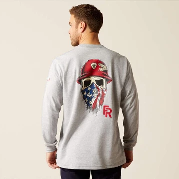 SALE Ariat® Men's L/S Heather Grey FR Born For This T-Shirt