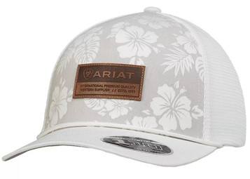 Ariat® White FlexFit110 Hawaiian Flower Print Cap Ariat® White FlexFit110 Hawaiian Flower Print Cap