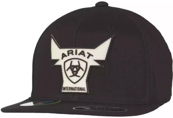 Ariat® Black FlexFit110 Glow in the Dark Bull Flat Bill Cap Ariat® Black FlexFit110 Glow in the Dark Bull Flat Bill Cap