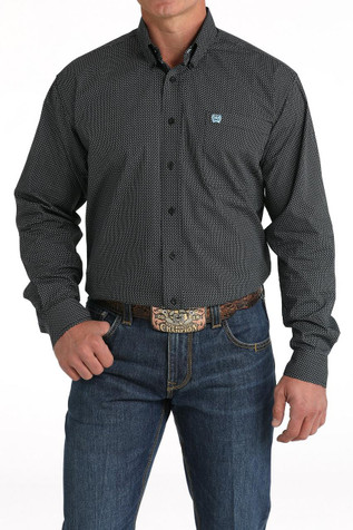 SALE Cinch® Men's L/S Black Geo Print Button Shirt