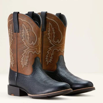 SALE Ariat® Men's Black/Brown Sport Stratten Round Toe Boots