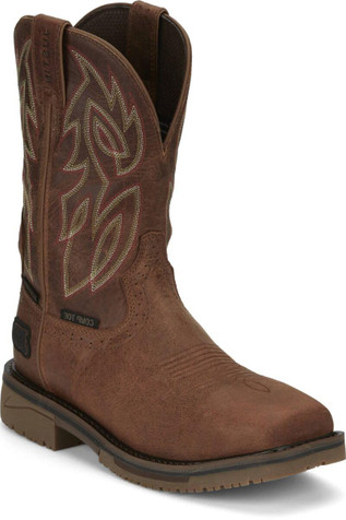Justin® Men's Brown Wolfe Composite Square Toe Work Boots Justin® Men's Brown Wolfe Composite Square Toe Work Boots