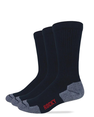 Rocky® Men's Cotton Full Cushion Crew Socks 3-Pack Rocky® Men's Cotton Full Cushion Crew Socks 3-Pack