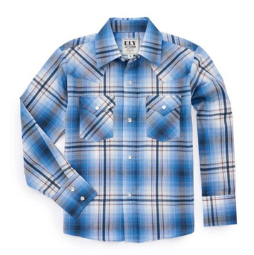 トップス 50~60s ely&walker check opencollar shirt Ely Cattleman® Men's L/S Grey Checked Stretch Outdoor Pro